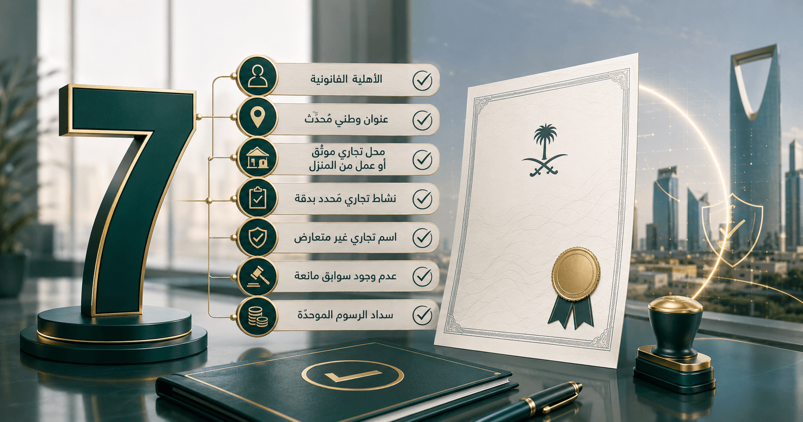 7 شروط عند فتح سجل تجاري في السعودية 2026