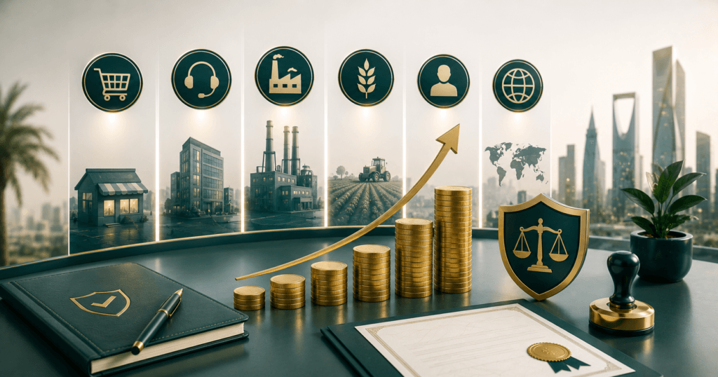 رأس المال المطلوب للاستثمار الأجنبي في السعودية حسب النشاط 2026 4 رأس المال المطلوب للاستثمار الأجنبي في السعودية حسب النشاط 2026